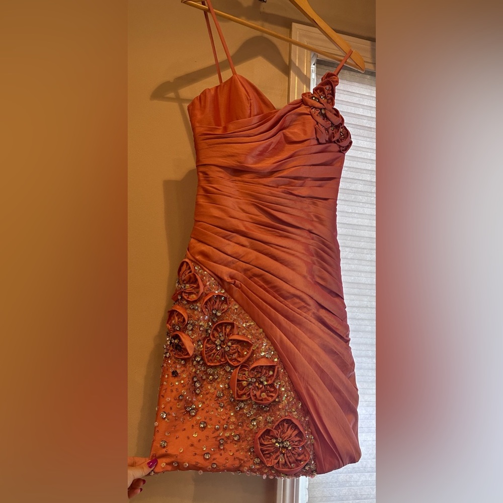 Mini dark peach dress